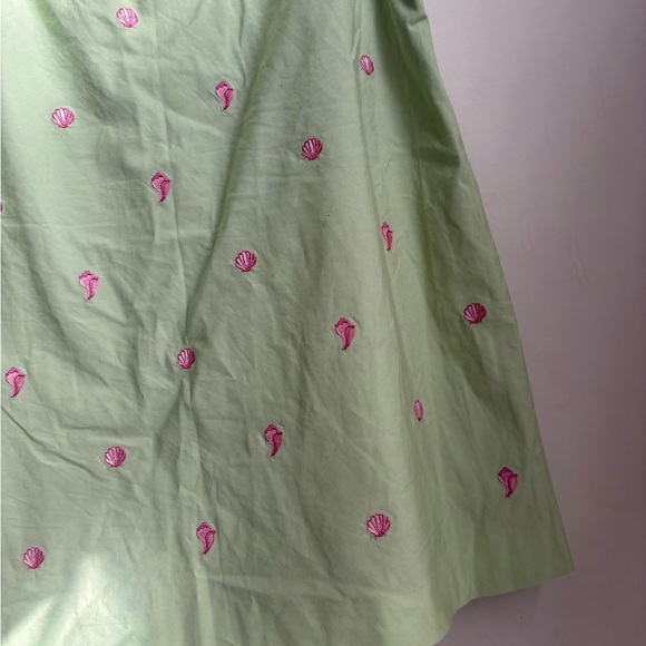 Vintage Brooks Brothers Light green pencil skirt w Shell Design embroidery sz 12 - Picture 3 of 3
